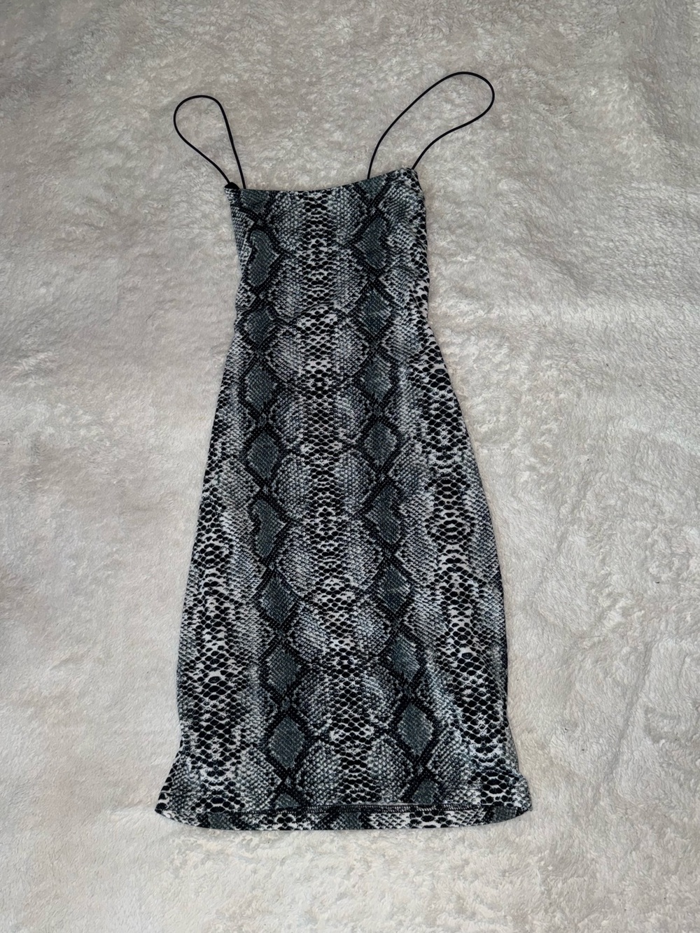Snake Print Mini Dress in Black and Gray — Tiger Mist
